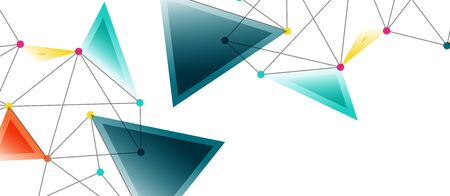 Line points connections, triangular technology design. Abstract geometric background composition For...