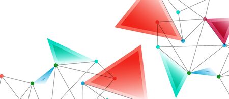 Line points connections, triangular technology design. Abstract geometric background composition For Wallpaper, Banner, Background, Card, Book Illustration, landing pageのイラスト素材