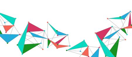 Line points connections, triangular technology design. Abstract geometric background