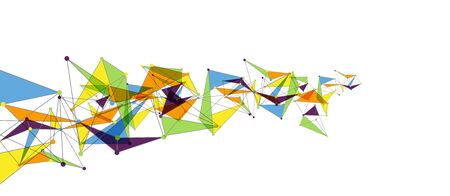 Line points connections, triangular technology design. Abstract geometric background
