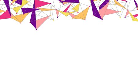 Line points connections, triangular technology design. Abstract geometric background composition For...