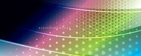 Shining glass abstract wave background. Dynamic motion line effect. Vector Illustration For Wallpaper, Banner, Background, Card, Book Illustration, landing pageのイラスト素材
