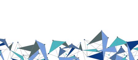 Line points connections, triangular technology design. Abstract geometric background