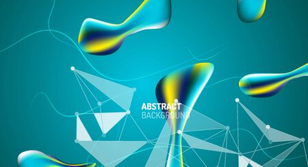 Fluid gradients, abstract liquid bubble shapes backgroundのイラスト素材