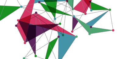 Line points connections, triangular technology design. Abstract geometric background composition For...