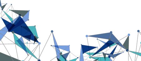 Line points connections, triangular technology design. Abstract geometric background composition For...