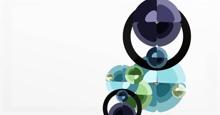 Abstract background, trendy color circles geometrical composition. Vector Illustration For Wallpaper, Banner, Background, Card, Book Illustration, landing pageのイラスト素材