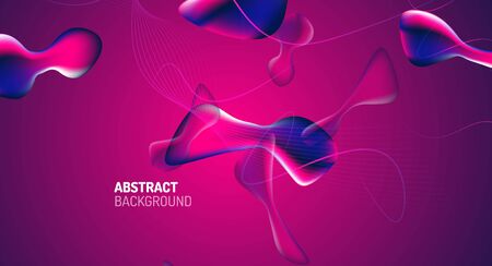 Fluid gradients, abstract liquid bubble shapes backgroundのイラスト素材