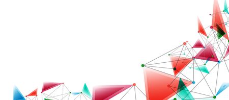 Line points connections, triangular technology design. Abstract geometric background