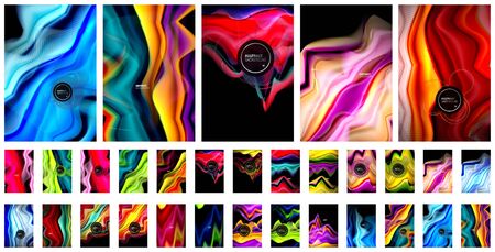 Liquid gradients abstract background collection, color wave pattern poster designs for Wallpaper, Banner, Background, Card, Book Illustration, landing pageのイラスト素材