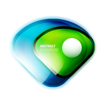 Abstract background, glossy glass shapes with shiny light effects and reflections. Modern techno design for text presentationsのイラスト素材