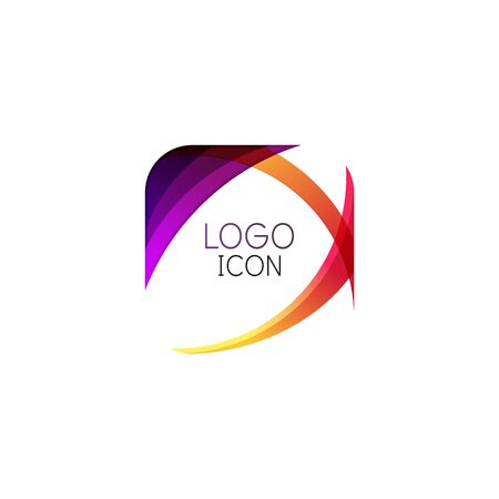 Business trendy geometric square logo design template with bright clean colorsのイラスト素材