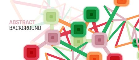 Abstract square dot connections, flat style multicolored geometric background for Wallpaper, Banner, Background, Card, Book Illustration, landing page or poster designのイラスト素材