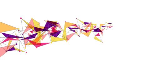 Line points connections, triangular technology design. Abstract geometric backgroundのイラスト素材