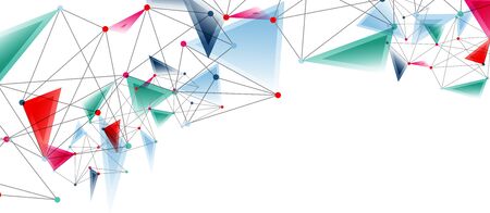 Line points connections, triangular technology design. Abstract geometric backgroundのイラスト素材