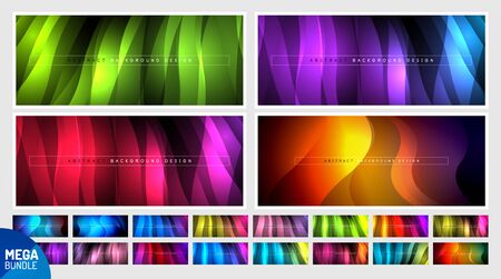 Mega set of trendy simple fluid color gradient abstract backgrounds with dynamic wave line effect. Vector Illustrations For Wallpaper, Banner, Background, Card, Book Illustration, landing pageのイラスト素材