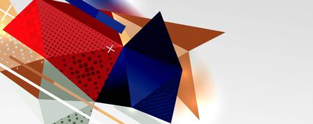 Abstract background - trendy low poly triangle shapes polygonal pattern, geometric dynamic composition with copyspace. Vector Illustration For Wallpaper, Banner, Background, Card, Book Illustration, landing pageのイラスト素材