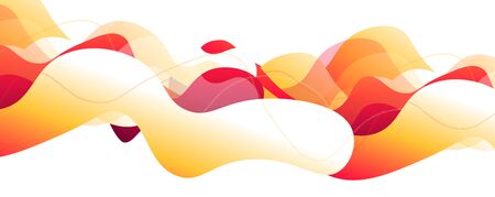 Gradient fluid orange color wave background. Vector Illustration For Wallpaper, Banner, Background, Card, Book Illustration, landing pageのイラスト素材