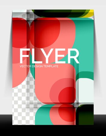 Business annual report brochure template, A4 size covers created with geometric modern patternsのイラスト素材
