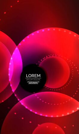 Glowing neon shiny transparent abstract geometric shapes with light effects. Techno futuristic vector abstract background For Wallpaper, Banner, Background, Card, Book Illustration, landing pageのイラスト素材