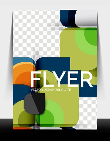 Business annual report brochure template, A4 size covers created with geometric modern patternsのイラスト素材