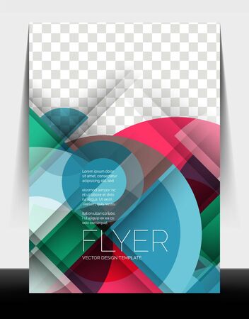 A4 flyer annual report circle design, vector background print templateのイラスト素材
