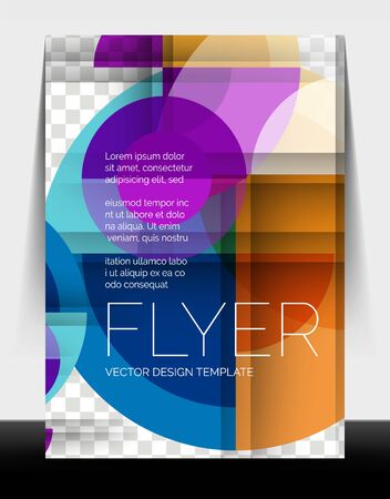 A4 flyer annual report circle design, vector background print templateのイラスト素材