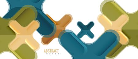 Glossy multicolored plastic style cross composition, x shape design, techno geometric modern...