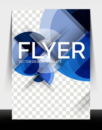 A4 flyer annual report circle design, vector background print templateのイラスト素材