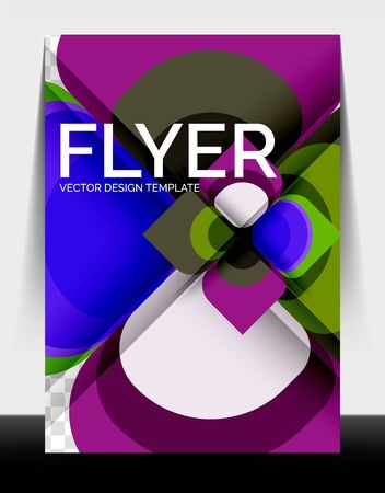 Business annual report brochure template, A4 size covers created with geometric modern patternsのイラスト素材