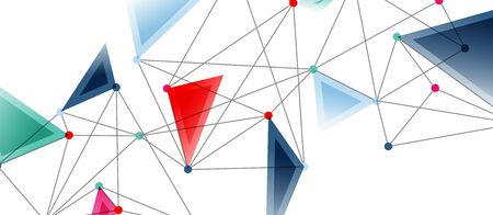 Line points connections, triangular technology design. Abstract geometric background composition For Wallpaper, Banner, Background, Card, Book Illustration, landing pageのイラスト素材
