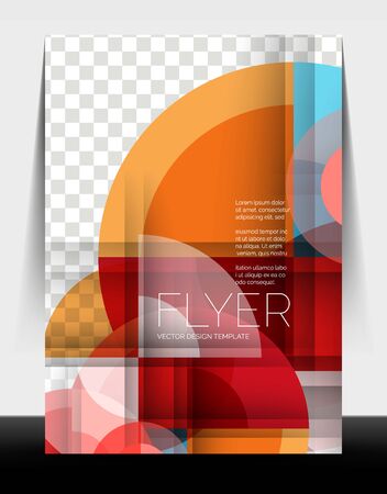 A4 flyer annual report circle design, vector background print templateのイラスト素材