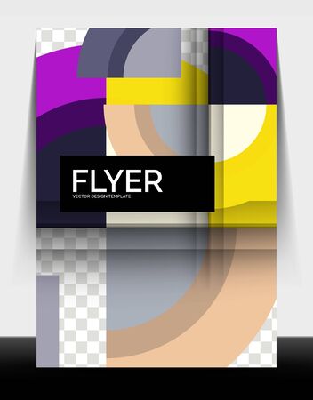 Circle design a4 flyer print template, annual report designのイラスト素材