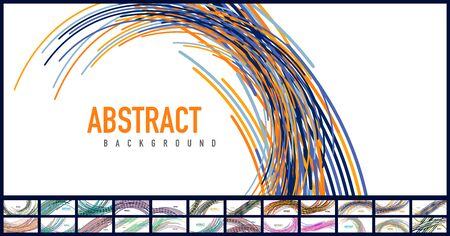 Collection of abstract colorful lines vector backgrounds for cover, placard, poster, banner or flyerのイラスト素材