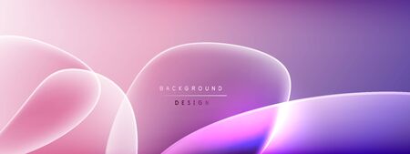 Vector abstract background - liquid bubble shapes on fluid gradient with shadows and light effects. Shiny design template for textのイラスト素材
