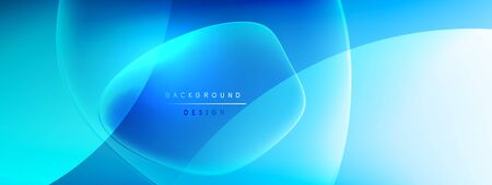 Vector abstract background - liquid bubble shapes on fluid gradient with shadows and light effects. Shiny design template for textのイラスト素材