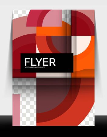 Circle design a4 flyer print template, annual report designのイラスト素材