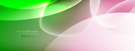 Vector abstract background - liquid bubble shapes on fluid gradient with shadows and light effects. Shiny design template for textのイラスト素材