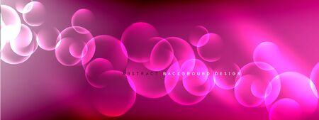 Vector abstract background liquid bubble circles on fluid gradient with shadows and light effects....