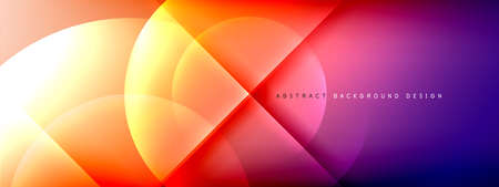 Vector abstract background - circle and cross on fluid gradient with shadows and light effects. Techno or business shiny design templates for textのイラスト素材