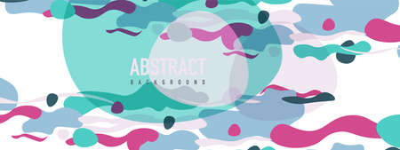 Trendy liquid style shapes abstract design, dynamic vector background for placards, brochures, posters, web landing pages, covers or bannersのイラスト素材