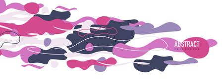 Trendy liquid style shapes abstract design, dynamic vector background for placards, brochures, posters, web landing pages, covers or bannersのイラスト素材