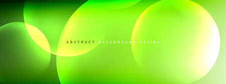 Vector abstract background liquid bubble circles on fluid gradient with shadows and light effects. Shiny design templates for textのイラスト素材