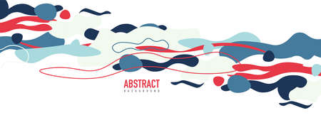 Trendy liquid style shapes abstract design, dynamic vector background for placards, brochures, posters, web landing pages, covers or bannersのイラスト素材