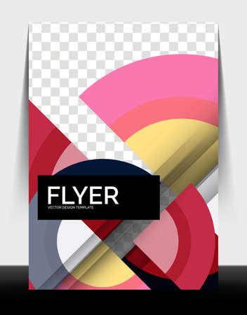 Circle design a4 flyer print template, annual report designのイラスト素材