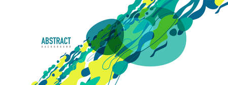 Trendy liquid style shapes abstract design, dynamic vector background for placards, brochures, posters, web landing pages, covers or bannersのイラスト素材