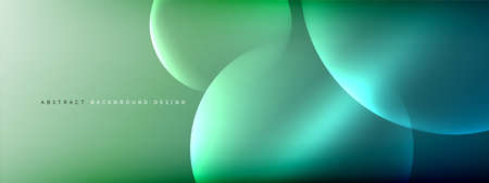 Vector abstract background liquid bubble circles on fluid gradient with shadows and light effects....