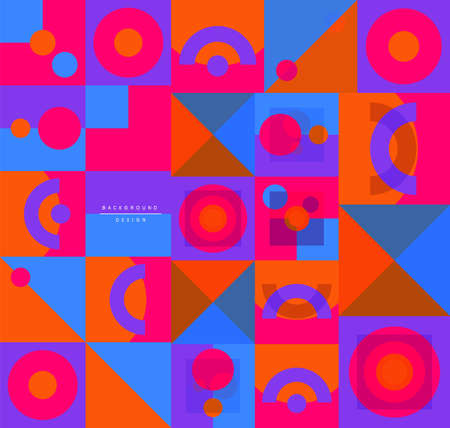 Neo memphis geometric pattern with circles, squares and lines. Pop art abstract background for covers, banners, flyers and posters and other templatesのイラスト素材
