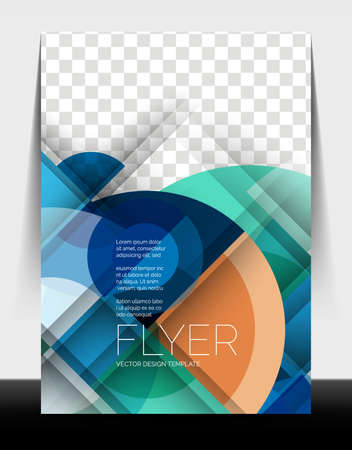 A4 flyer annual report circle design, vector background print templateのイラスト素材