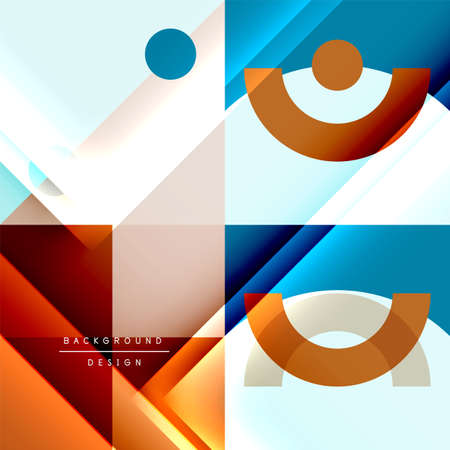 Neo memphis geometric pattern with circles, squares and lines. Pop art abstract background for covers, banners, flyers and posters and other templatesのイラスト素材